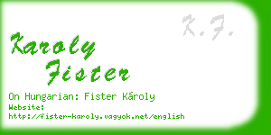 karoly fister business card